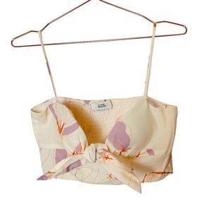 Love Bonito floral padded Knot Crop Top